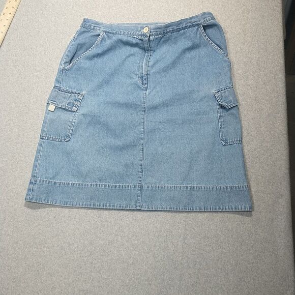 VINTAGE ORIGINAL TY WEAR Medium Wash Denim 16W Skirt 4 Pockets - Picture 1 of 7